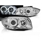 2 Phares avant BMW Serie 1 E81 E82 E87 Angel Eyes CCFL 04 et + - Chrome