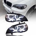 2 Phares xenon BMW X5 E70 Angel Eyes LED 07-13 - Noir