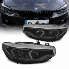 2 Phares xenon BMW Serie 4 F32 F33 Angel Eyes look iconic - 13-17 - Noir