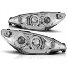 2 Phares avant Peugeot 206 Angel Eyes - Chrome