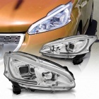 2 Phares avant Peugeot 208 LTI LED look xenon - Chrome