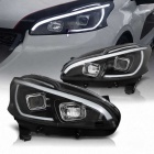 2 Phares avant Peugeot 208 LTI LED look xenon - Noir