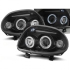 2 Phares avant Renault Clio 2 98-01 Angel Eyes LED - Noir