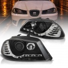 2 Phares SEAT Ibiza 6L - 02-08 - Dragon LED - cligno led - Noir