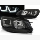 2 Phares avant VW GOLF 6  3D LED 08-12 Noir+noir