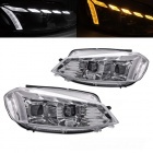 2 Phares avant VW Golf 7.5 phase 2 - Chrome - Dynamiques