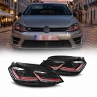 2 Phares avant VW Golf 7 12-17 - FullLED - look GTI - Noir - Dynamiques