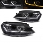 2 Phares avant VW Golf 7 - look R - Noir - Dynamiques