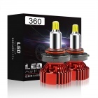 2 Ampoules LED H8 H9 H11 360° mini ventilées 13000lumens 6200K - Blanc