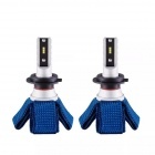 2 Ampoules LED phares H7 9000lm 60W tresse - Blanc