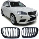 Grilles calandre BMW X3 F25 10-14 look M - Noir Brillant