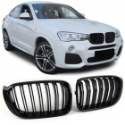 Grilles calandre BMW X3 F25 LCI - X4 F26 - Noir brillant - look M