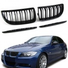 Grilles calandre BMW Serie 3 E90 E91 05-08 look M3 - Noir Brillant