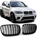 Grilles calandre BMW X5 E70 - X6 E71 07-13 - Noir Brillant look M