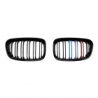 Grilles calandres BMW Serie 1 F20 F21 11-14 look couleur M - Noir Brillant