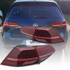 2 Feux arriere dynamiques VW Golf 7 & 7.5 (phase 2) - LED look R facelift - Rouge Fume