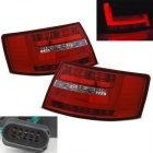2 Feux arriere AUDI A6 C6 LTI look facelift 04-08 Rouge / Clair 6pin
