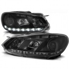 2 Phares avant VW GOLF 6 Devil Eyes LED - Noir
