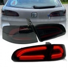 2 Feux SEAT Ibiza 6L 02-08 - LTI+LED BAR rouge - Noir