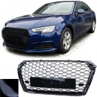 Grille calandre Audi A4 B9 8W 15-19 - look RS4 - Noir Brillant