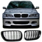 Grilles calandre BMW Serie 3 E46 01-05 phase 2 look M - Noir Brillant