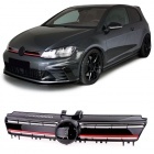 Grille calandre VW Golf 7 (VII) 12-17 - look GTI - Rouge Noir brillant