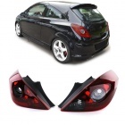 2 Feux arriere Opel Corsa D 3p look OPC 06-14 - Rouge teinte