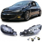 2 Phares Peugeot 206 98-06 - H4 et H7 - Noir