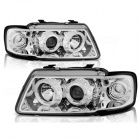 2 Phares avant Audi A3 8L 96-00 Angel Eyes LED - Chrome