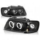 2 Phares avant Audi A3 8L Angel Eyes - Noir