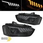 2 Phares LED AUDI A4 B8 11-15 - look matrix noir - dynamiques