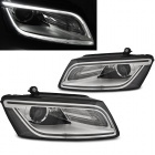 2 Phares avant Audi Q5 12-17 LED - chrome gris look facelift