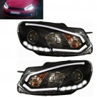 2 Phares avant VW GOLF 6  DRL LED 08-12 Noir