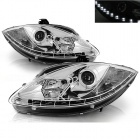 2 Phares SEAT Leon 1P1 09-13 - Devil LED DRL R87 - Chrome