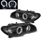 2 Phares avant CCFL angel eyes blanc - BMW E46 coupe cab 03-06 - Noir