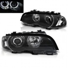 2 Phares avant LED angel eyes blanc - BMW E46 coupe cab 99-03 - Noir