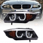 2 Phares BMW Serie 3 E90 E91 Angel Eyes 3D LED 05-12 - Noir