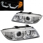 2 Phares BMW Serie 3 E90 E91 Angel Eyes LED 05-12 look Iconic - Chrome
