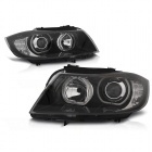 2 Phares avant BMW Serie 3 E90 E91 Angel Eyes LED V2 DEPO 05-11 cligno led- Noir