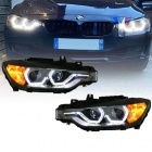 2 Phares avant BMW Serie 3 F30 Angel Eyes LED 11-15 - Noir