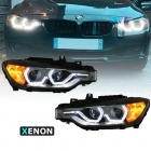 2 Phares xenon AFS BMW Serie 3 F30 F31 Angel Eyes LED 11-15 - Noir