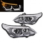 2 Phares BMW Serie 5 E60 E61 Angel Eyes LED 03-07 look Iconic - Chrome