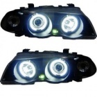 2 Phares angel eyes CCFL BMW E46 Berline phase 1 98-01 - Noir