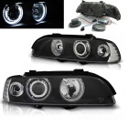 2 Phares avant BMW Serie 5 E39 Angel Eyes CCFL 95-03 - Noir