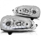 2 Phares avant VW Golf 5 03-09 DragonLED - Chrome