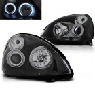 2 Phares avant Renault Clio 2 01-05 Angel Eyes CCFL - Noir