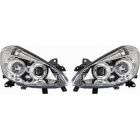 2 Phares avant Renault Clio 3 05-09 Angel Eyes led - Chrome