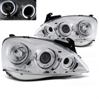 2 Phares avant Opel Corsa C 00-06 angel eyes - Chrome