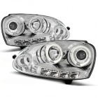 2 Phares avant VW Golf 5 03-09 Angel + Devil Eyes - Chrome