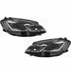 2 Phares avant VW Golf 7.5 phase 2 - look R - Noir - Full LED Dynamiques